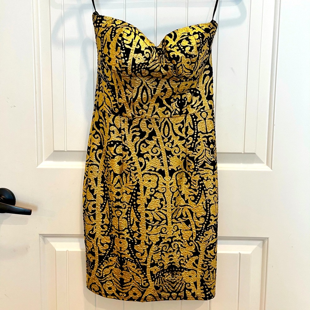 Gianni Binii S strapless blk&gold